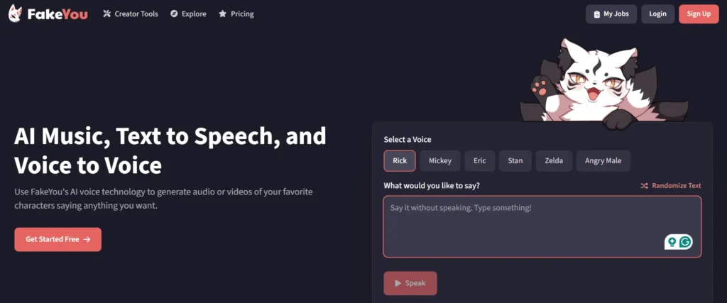 FakeYou (Best for Fun & Free Trump AI Voice)
